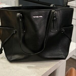 Michael Kors Sleek Black Leather Tote